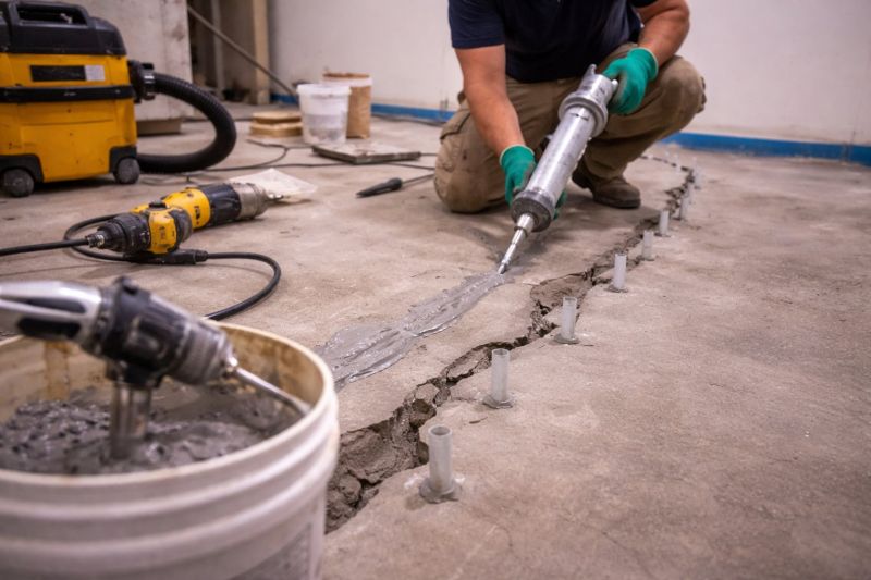 Cracked Basement Floor Repair in Ogden, UT